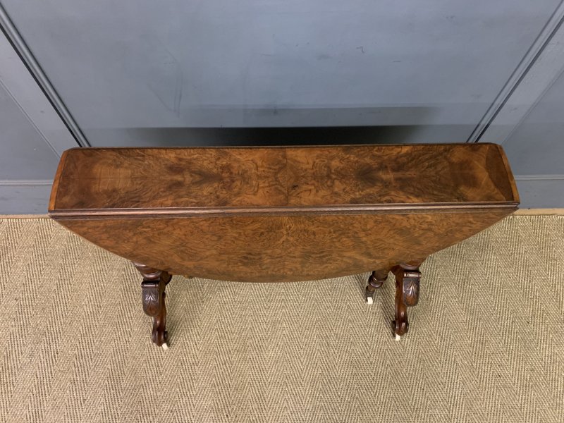 Large Victorian Burr Walnut Sutherland Table - Image 10