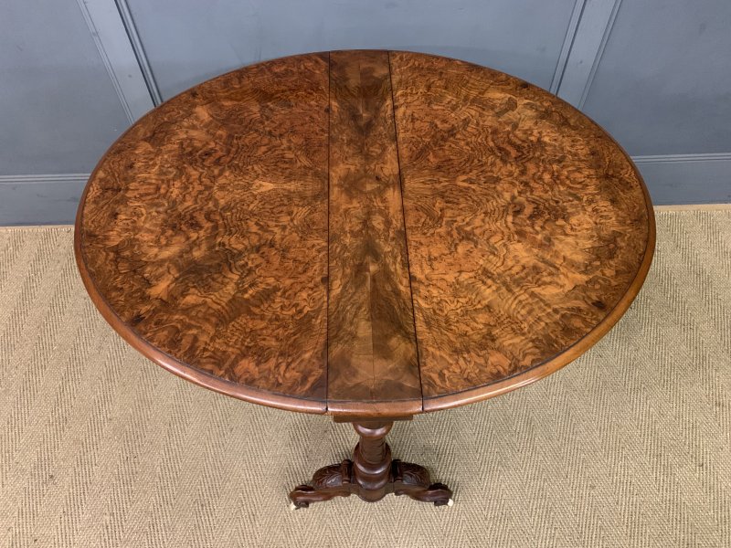 Large Victorian Burr Walnut Sutherland Table - Image 7
