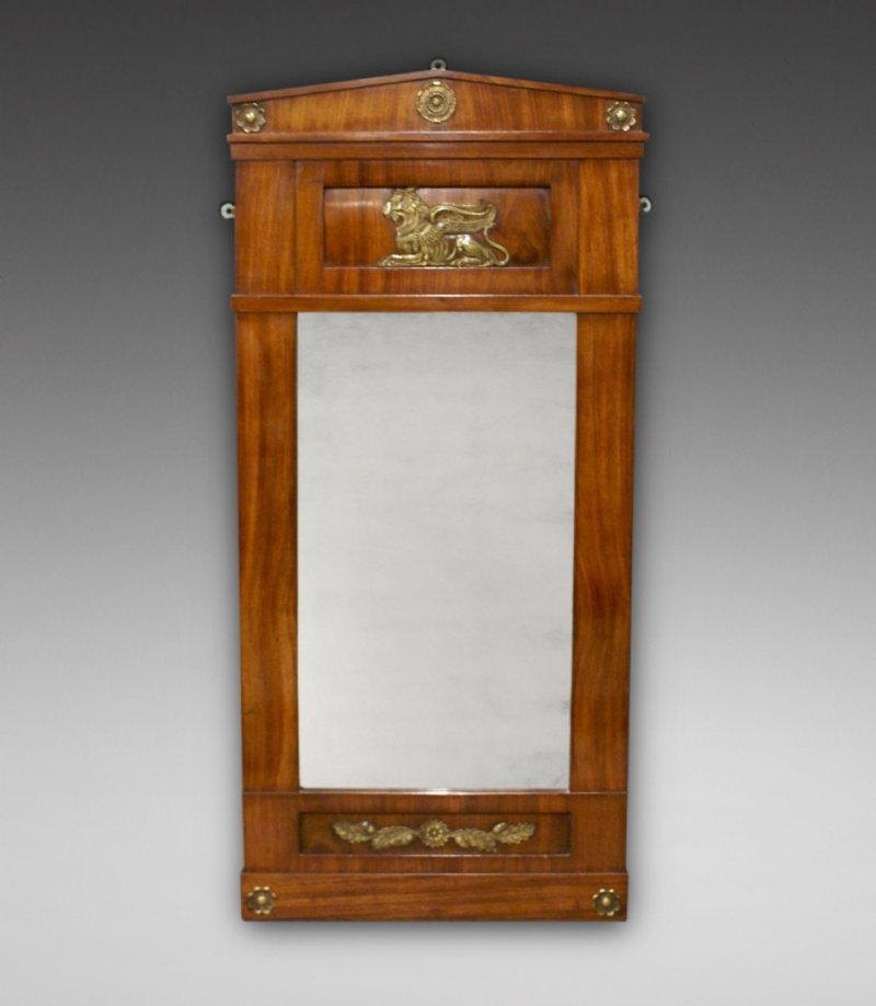 An Empire Period Mahogany And Ormolu Mirror