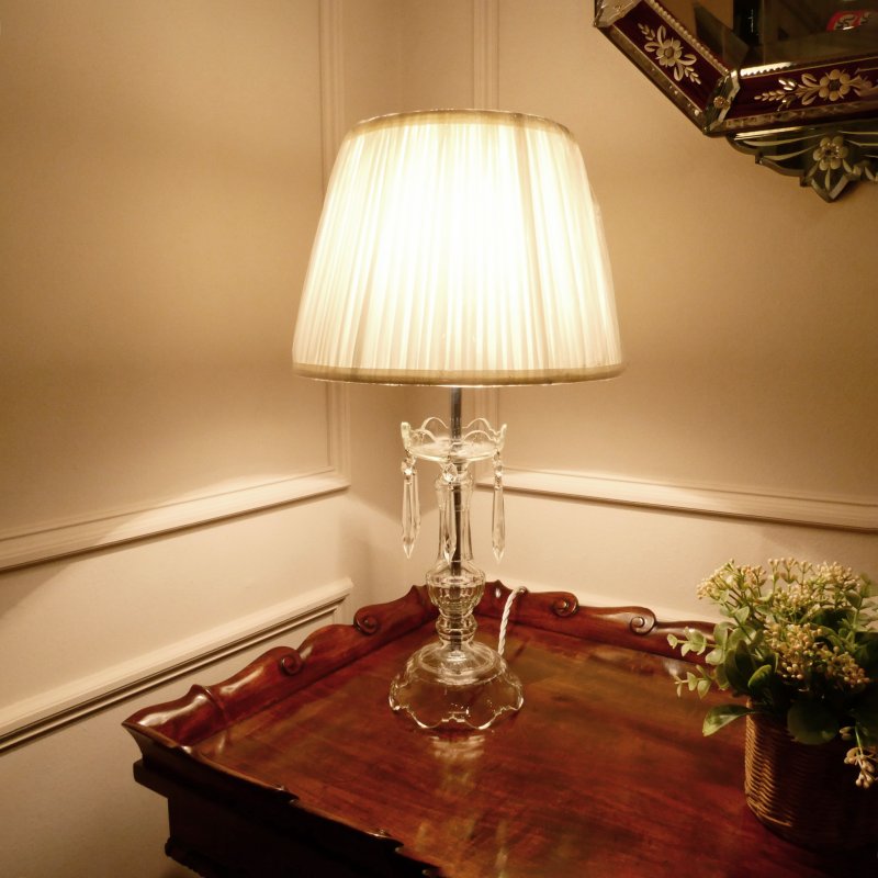 Art Deco Cut Crystal Glass Table Lamp - Image 2