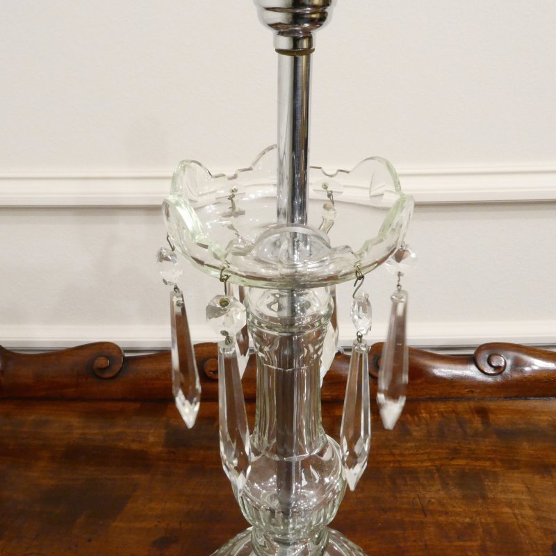 Art Deco Cut Crystal Glass Table Lamp - Image 4