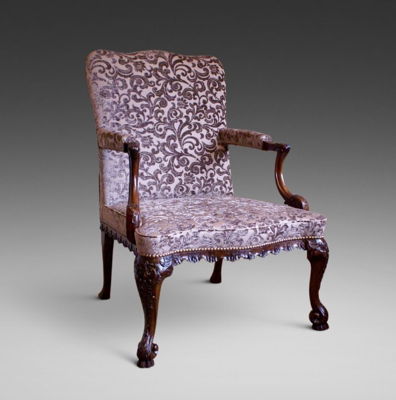 A George II Style Mahogany Gainsborough/library Arm Chair - Image 2