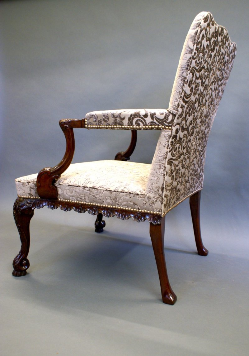 A George II Style Mahogany Gainsborough/library Arm Chair - Image 3