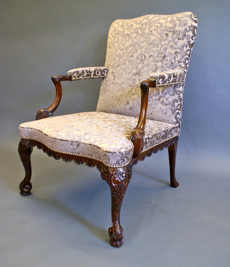 A George II Style Mahogany Gainsborough/library Arm Chair - Image 7