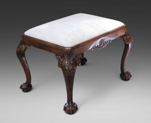 A Fine Georgian Style Walnut Stool