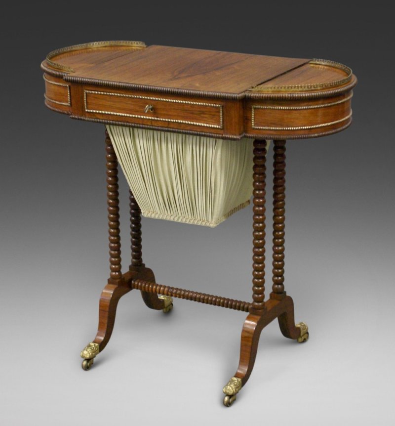 A Late Regency Rosewood Work Table