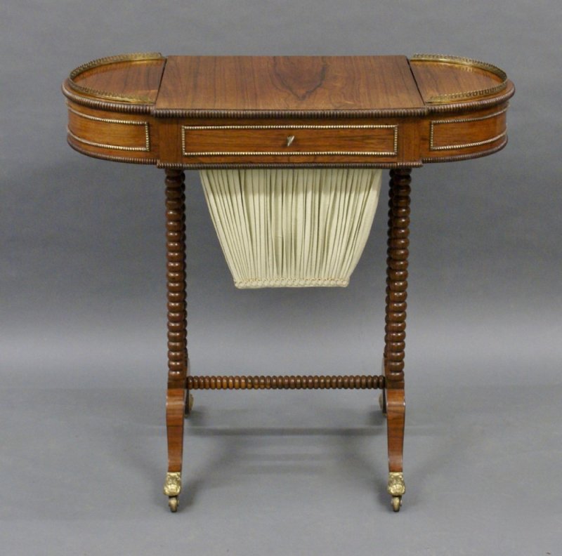 A Late Regency Rosewood Work Table - Image 4
