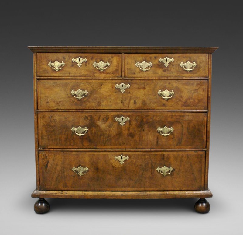 A William & Mary Walnut Chest Of Drawers