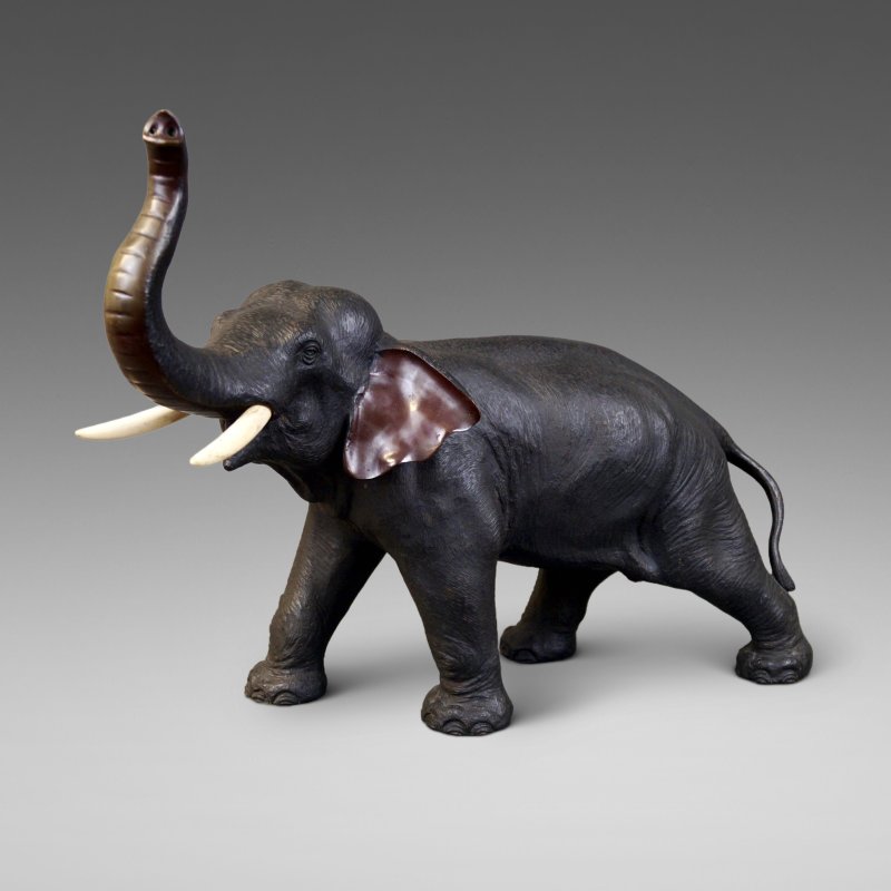 A Large Bronze Meiji Period Elephant