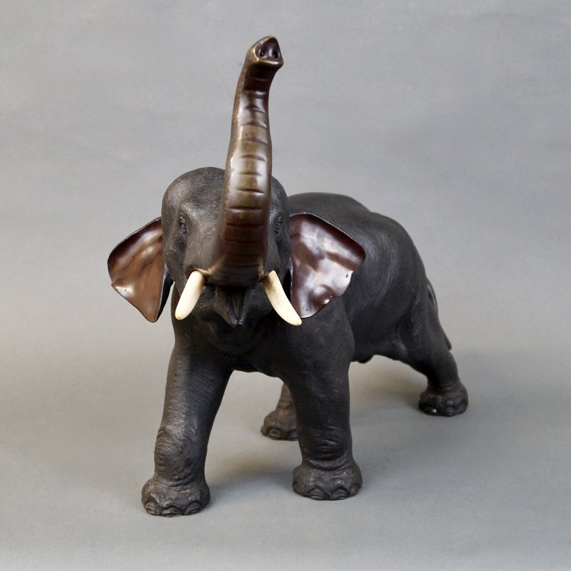 A Large Bronze Meiji Period Elephant - Image 3