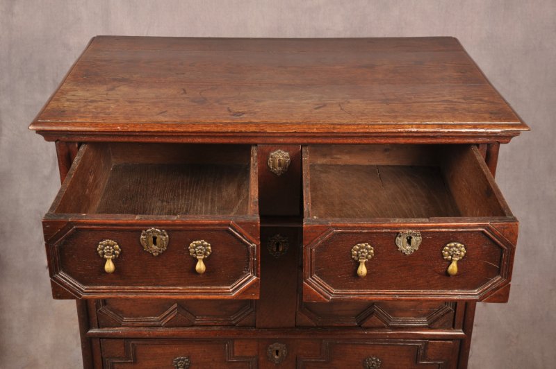 Charles II Oak Chest Of Drawers - Image 11