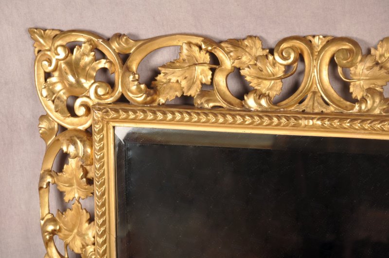 Large Early 19th Century Florentine Giltwood Mirror - Image 2