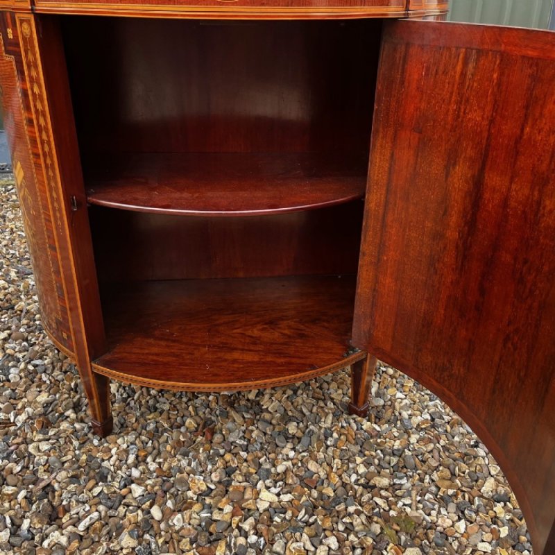 An Exhibition Quality Edwards And Roberts Of London Demi Lune Side Cabinet. - Image 3