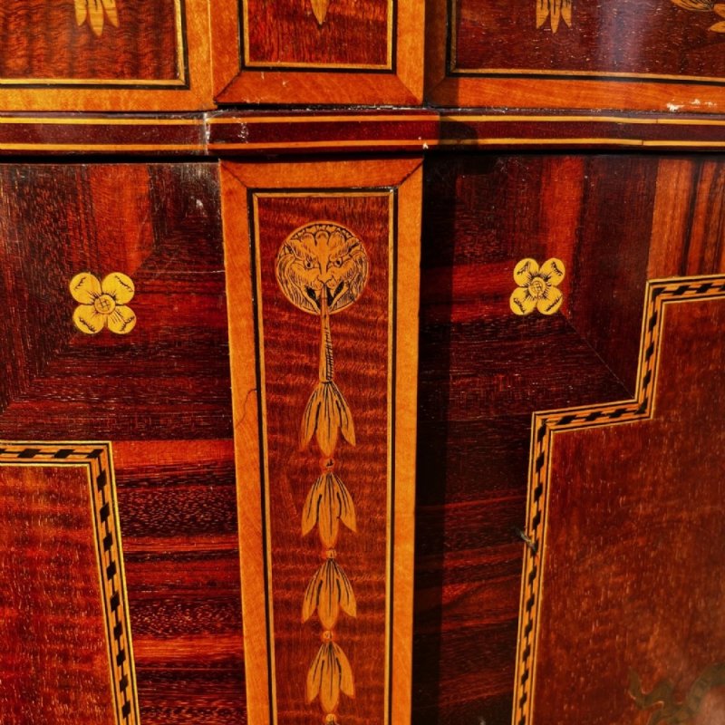 An Exhibition Quality Edwards And Roberts Of London Demi Lune Side Cabinet. - Image 7