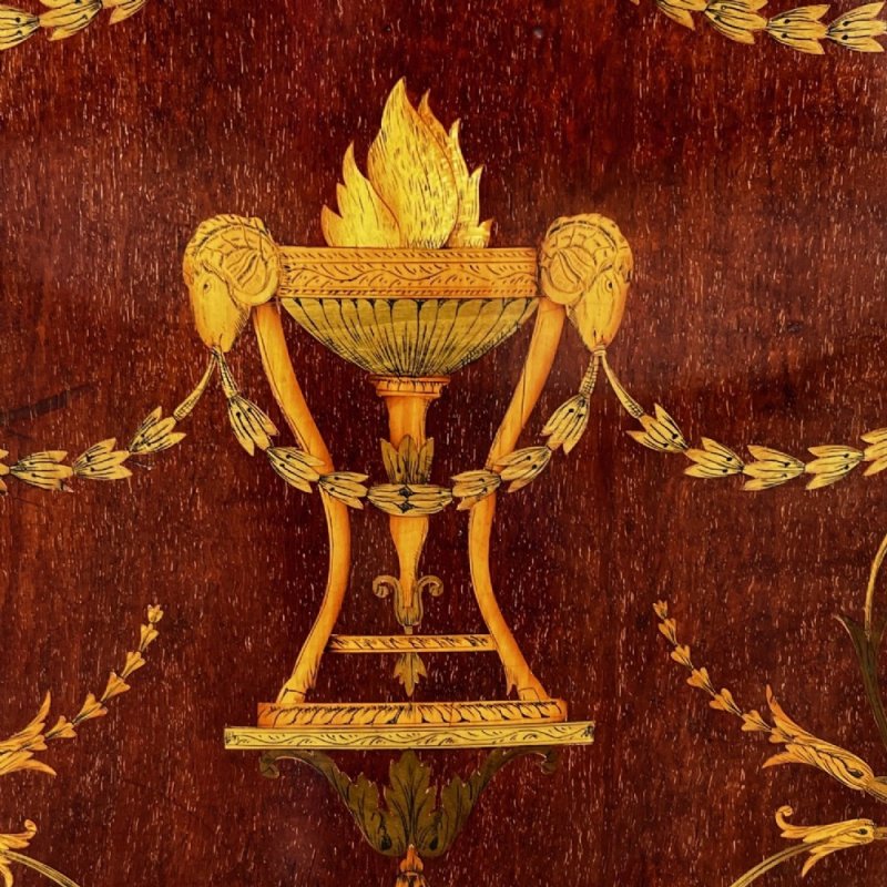 An Exhibition Quality Edwards And Roberts Of London Demi Lune Side Cabinet. - Image 6