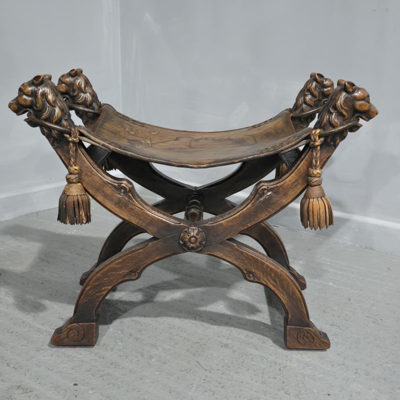 Superb Walnut X Framed Stool - Image 2