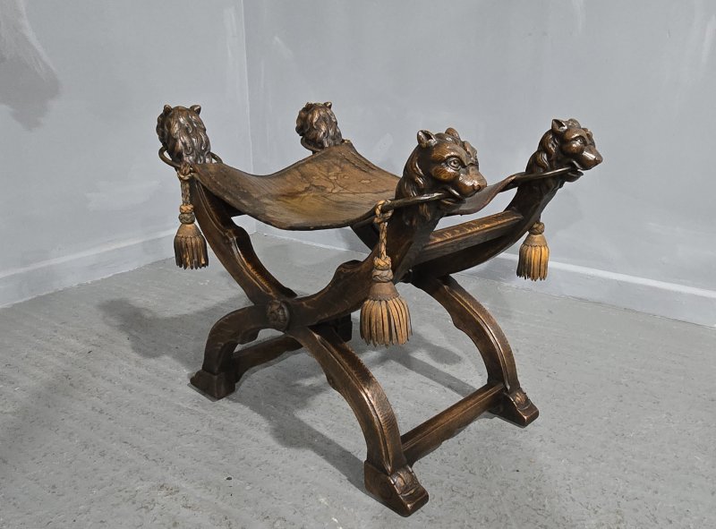 Superb Walnut X Framed Stool - Image 4