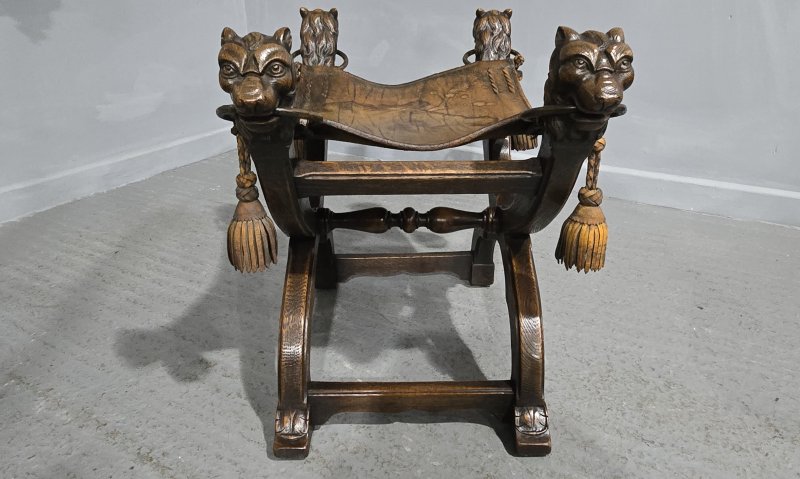 Superb Walnut X Framed Stool - Image 7