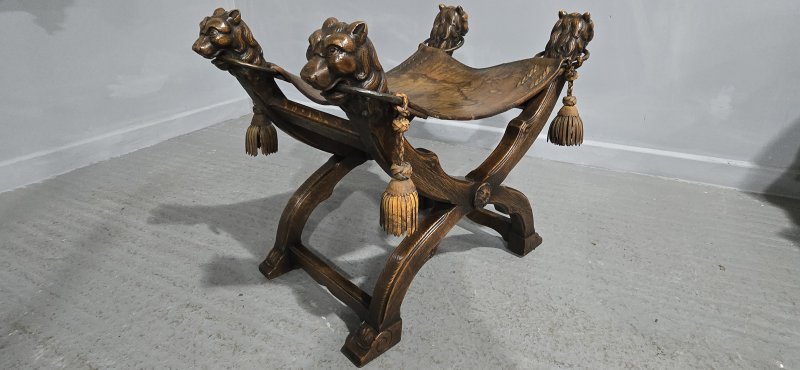 Superb Walnut X Framed Stool - Image 11