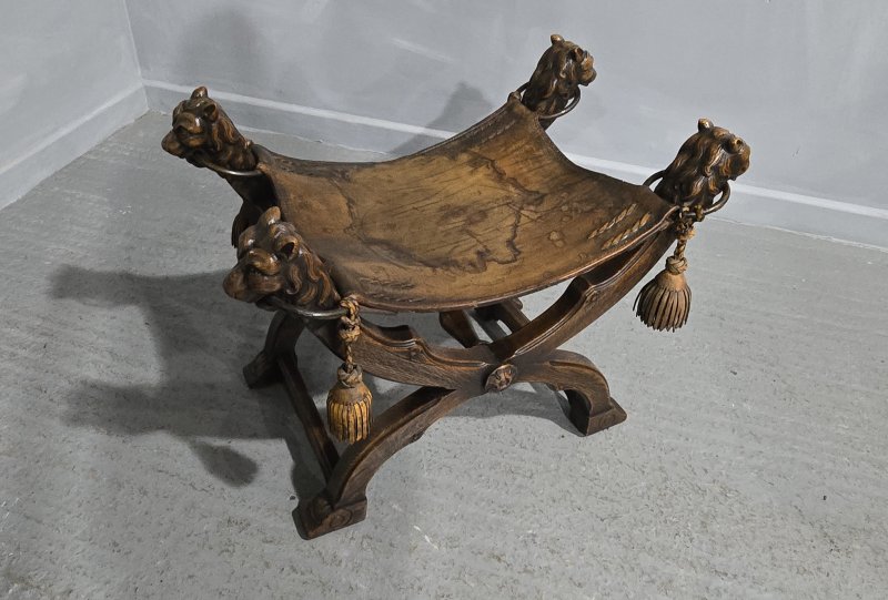 Superb Walnut X Framed Stool - Image 16