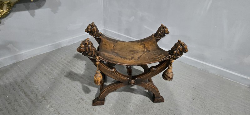 Superb Walnut X Framed Stool - Image 15