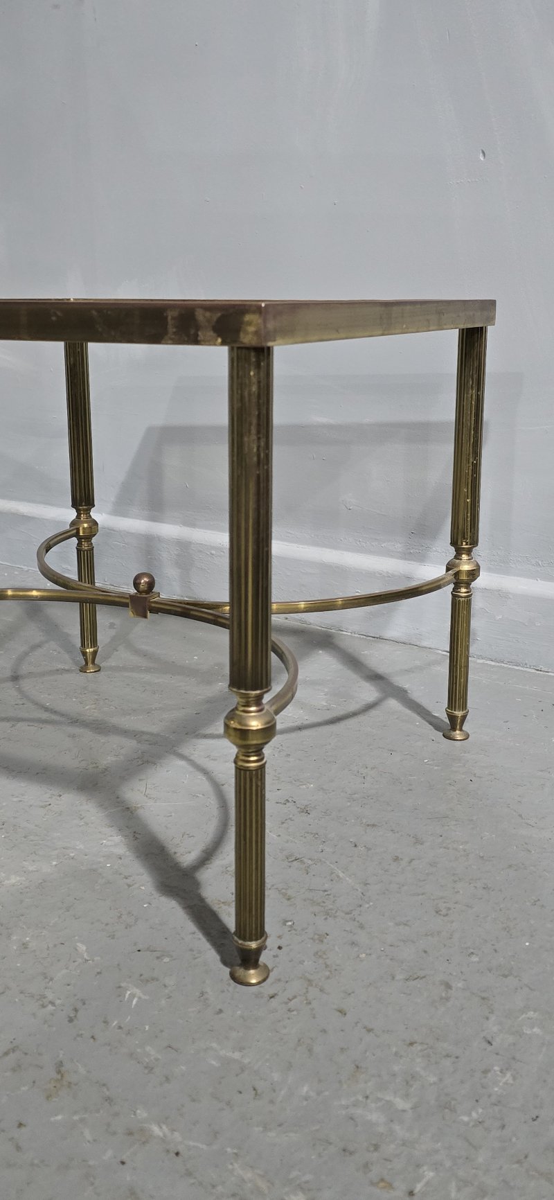 Pair French Maison Jansen Brass Lamp Tables - Image 4