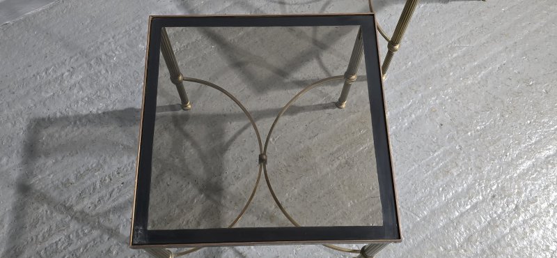 Pair French Maison Jansen Brass Lamp Tables - Image 10