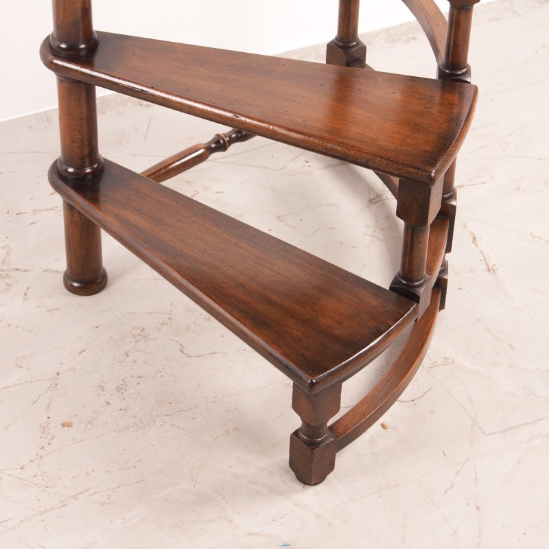 Spiral Library Steps With Polished Wooden Treads - Image 10