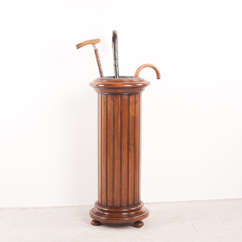19thC Good Quality Walnut Umbrella Stick Stand