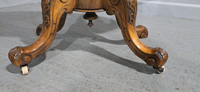 Fine Victorian Burr Walnut Inlaid Centre Table - Image 6
