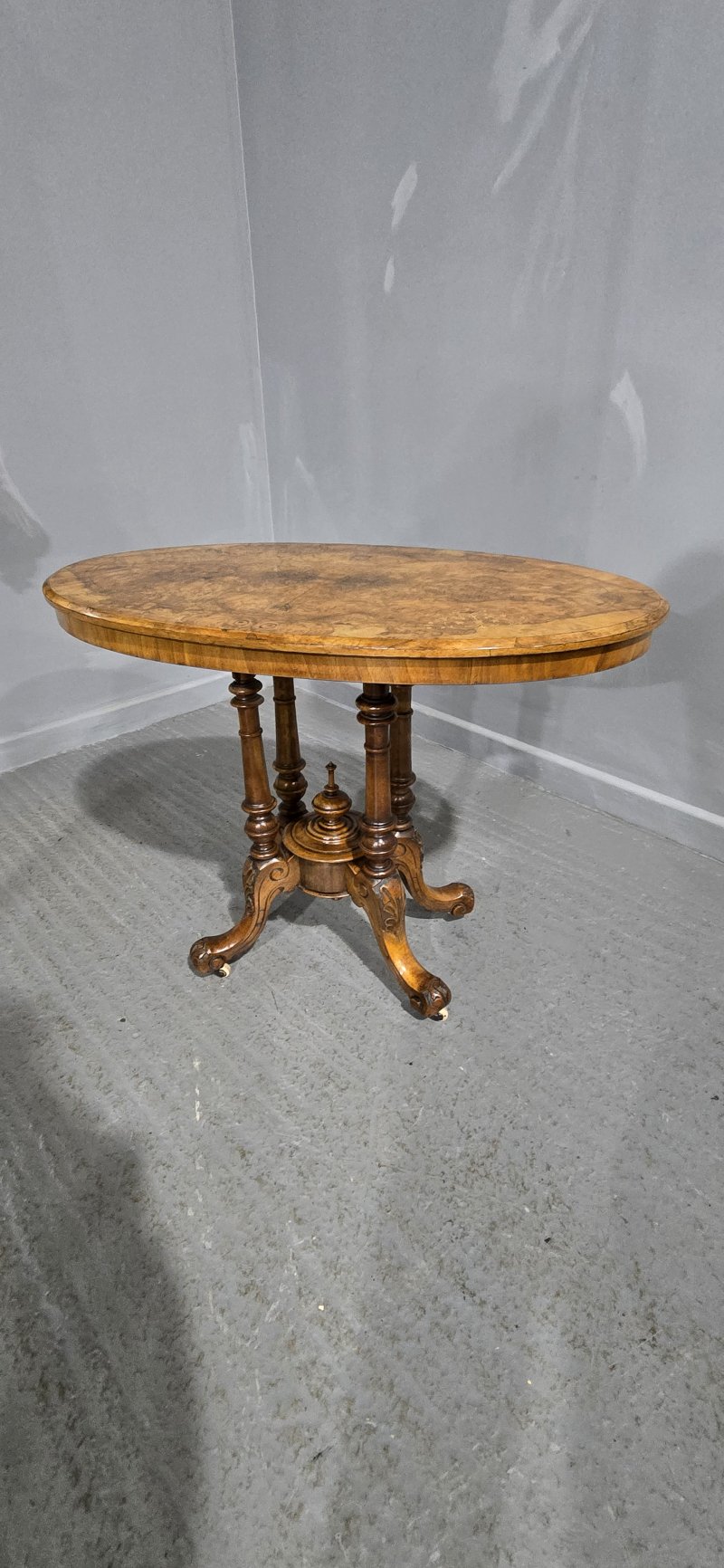 Fine Victorian Burr Walnut Inlaid Centre Table - Image 11