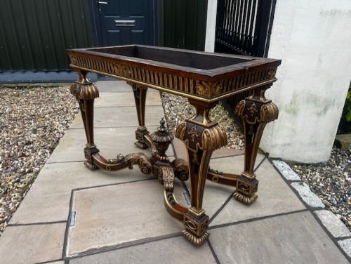 A Walnut & Parcel Gilt Rococo Console Table - Image 5