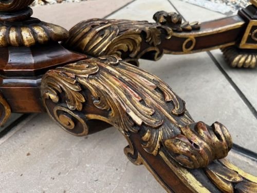 A Walnut & Parcel Gilt Rococo Console Table - Image 7