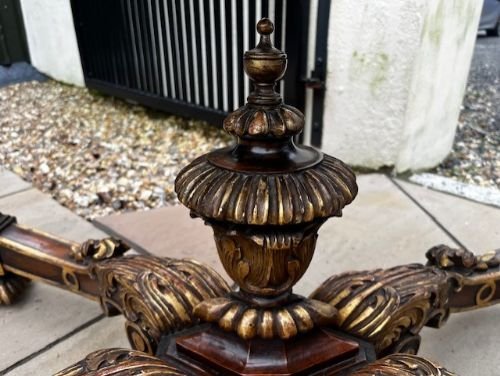 A Walnut & Parcel Gilt Rococo Console Table - Image 9