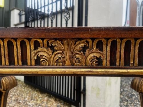 A Walnut & Parcel Gilt Rococo Console Table - Image 10