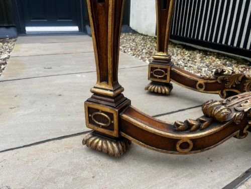 A Walnut & Parcel Gilt Rococo Console Table - Image 11