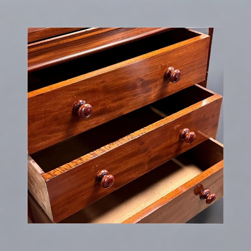 A Fine Quality Victorian Period Mahogany Wellington Chest. - Image 6