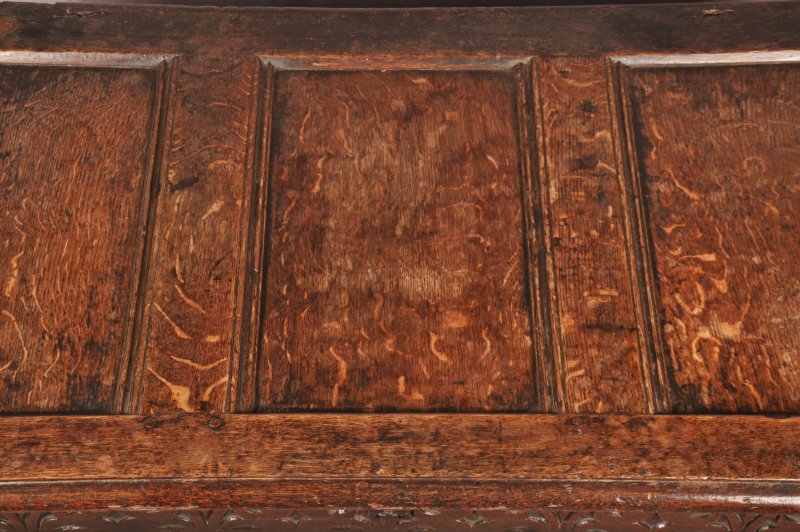 17th Century Arcaded Oak Coffer - Image 6