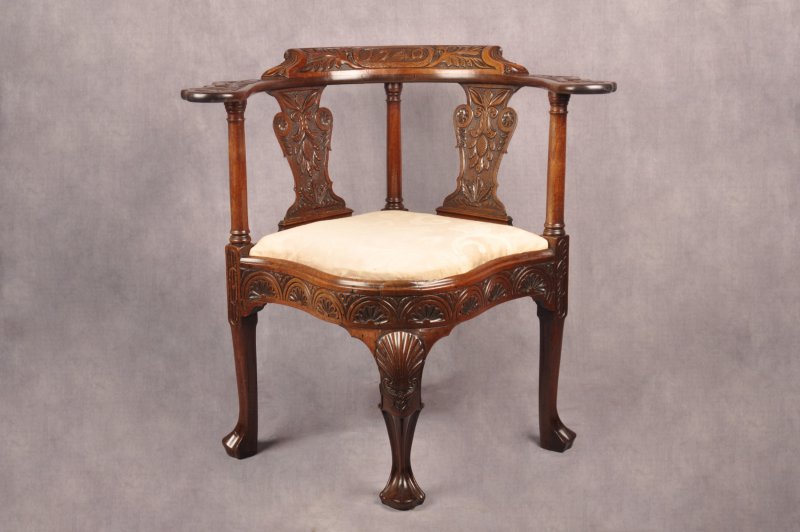 A Rare Dated 18th Century Irish Mahogany Desk Chair