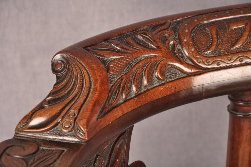 A Rare Dated 18th Century Irish Mahogany Desk Chair - Image 7