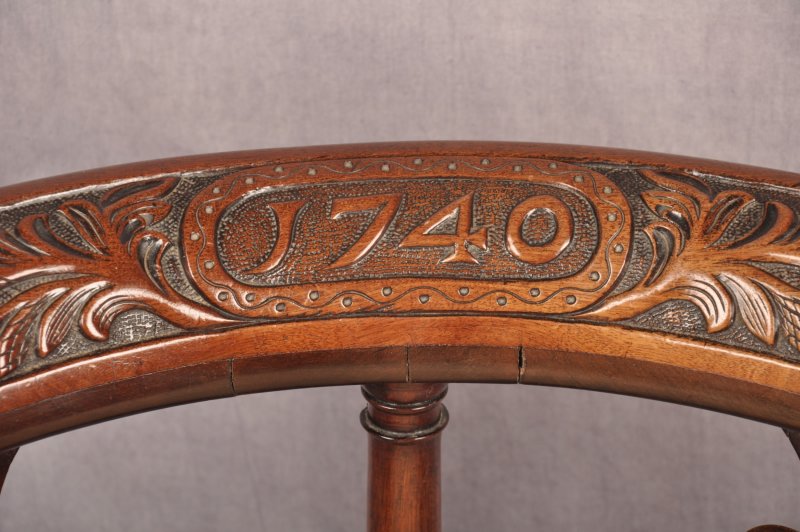 A Rare Dated 18th Century Irish Mahogany Desk Chair - Image 11