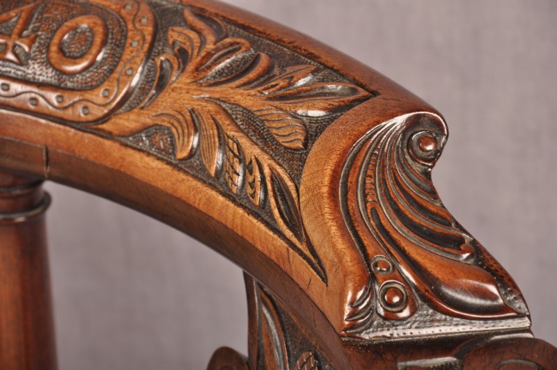 A Rare Dated 18th Century Irish Mahogany Desk Chair - Image 12