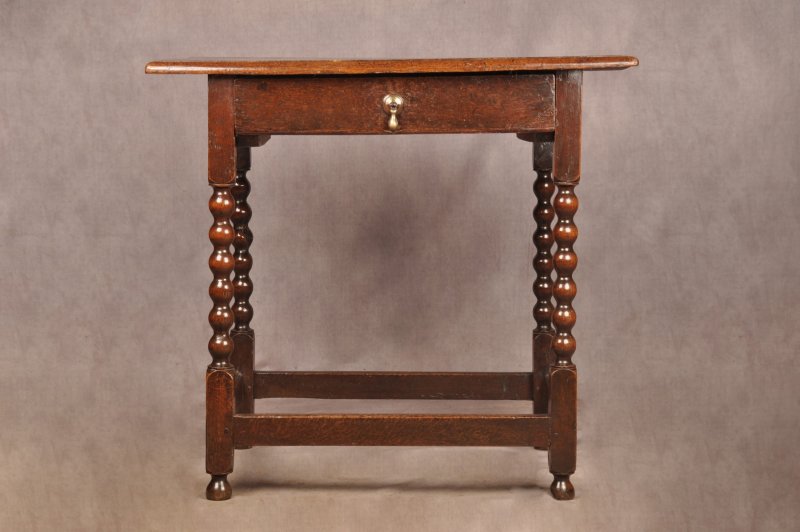 17th Century Oak Bobbin Turned Side Table - Image 7