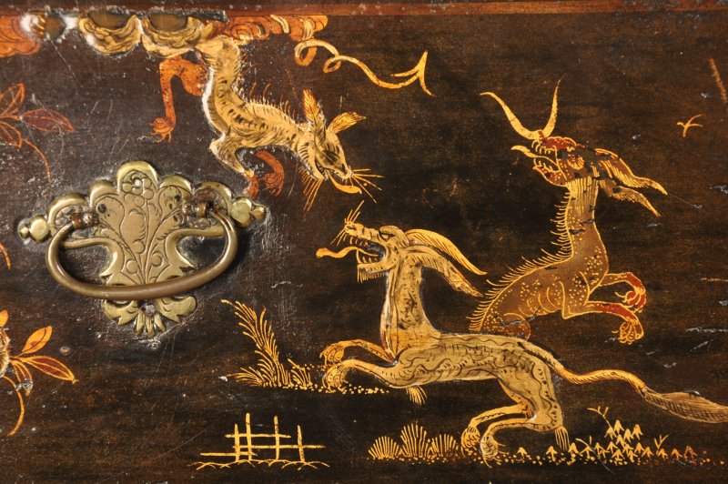 Rare Early 18th Century Chinoiserie-japanned Chest On Stand - Image 5