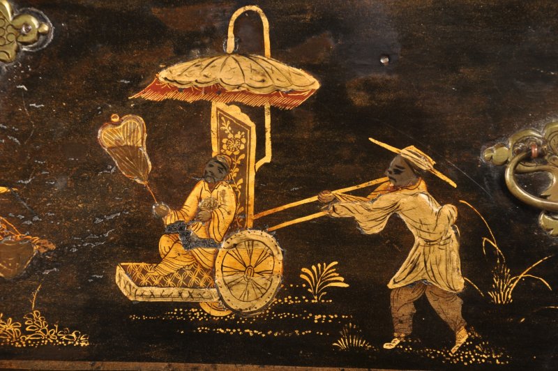 Rare Early 18th Century Chinoiserie-japanned Chest On Stand - Image 6