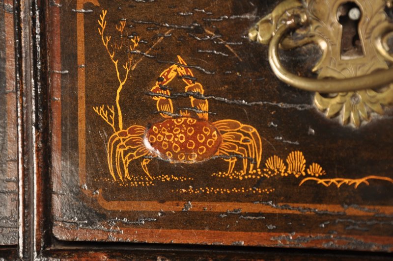 Rare Early 18th Century Chinoiserie-japanned Chest On Stand - Image 9