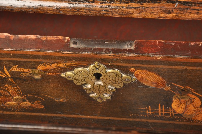 Rare Early 18th Century Chinoiserie-japanned Chest On Stand - Image 11
