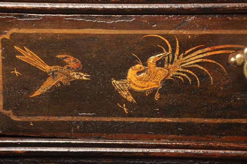 Rare Early 18th Century Chinoiserie-japanned Chest On Stand - Image 12