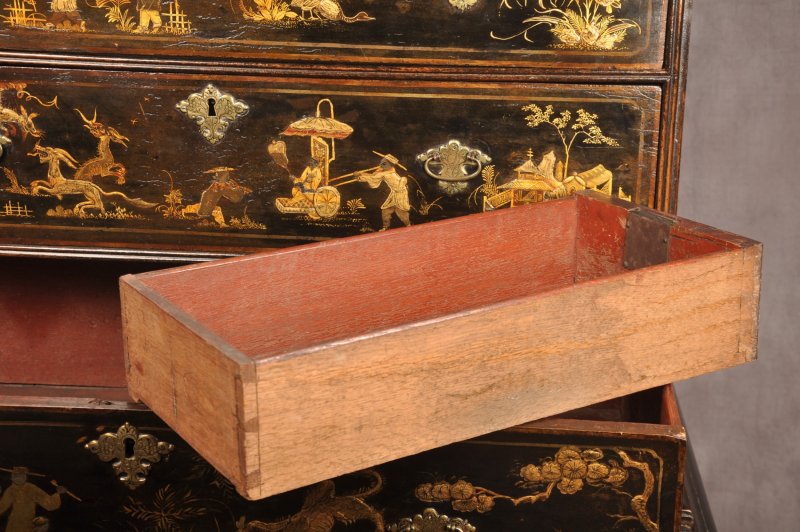 Rare Early 18th Century Chinoiserie-japanned Chest On Stand - Image 16