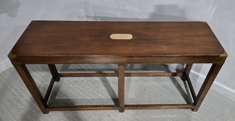 Very Good Mahogany Campaign Console Table - Image 2